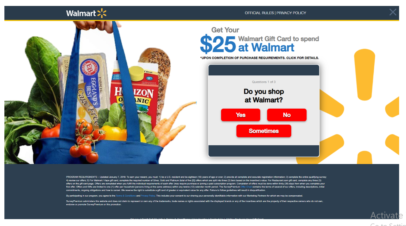 Survey Premium - Walmart GC - US